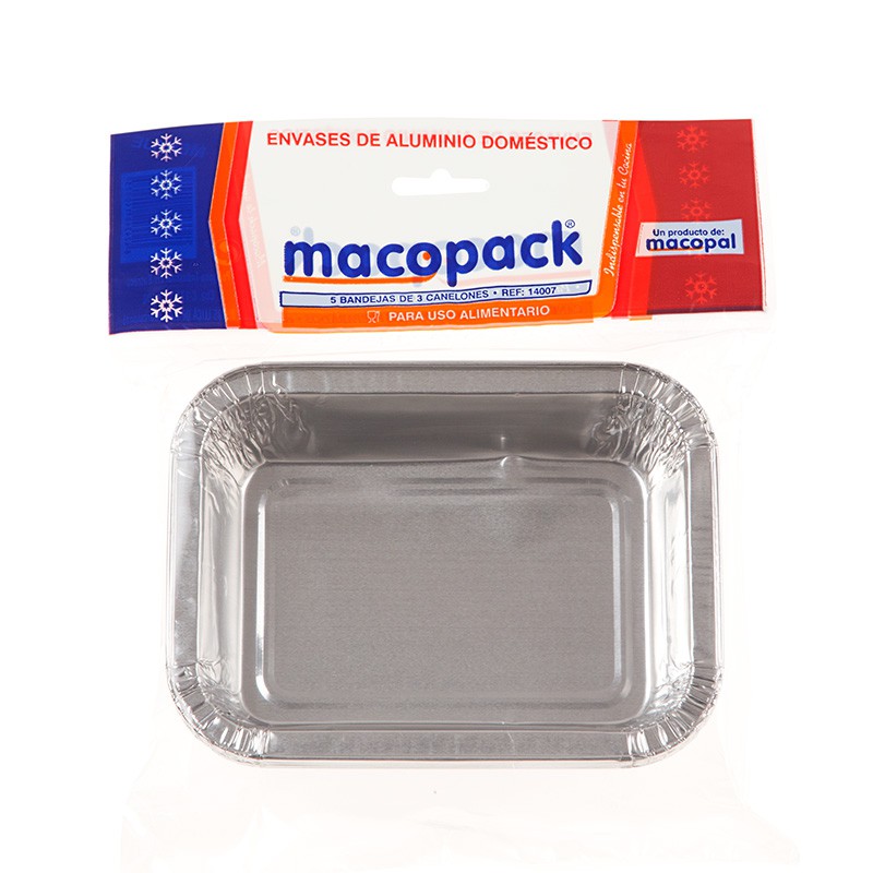 BANDEJA DE ALUMINIO DOMESTIC 3 PIEZAS 159x119x35 mm.