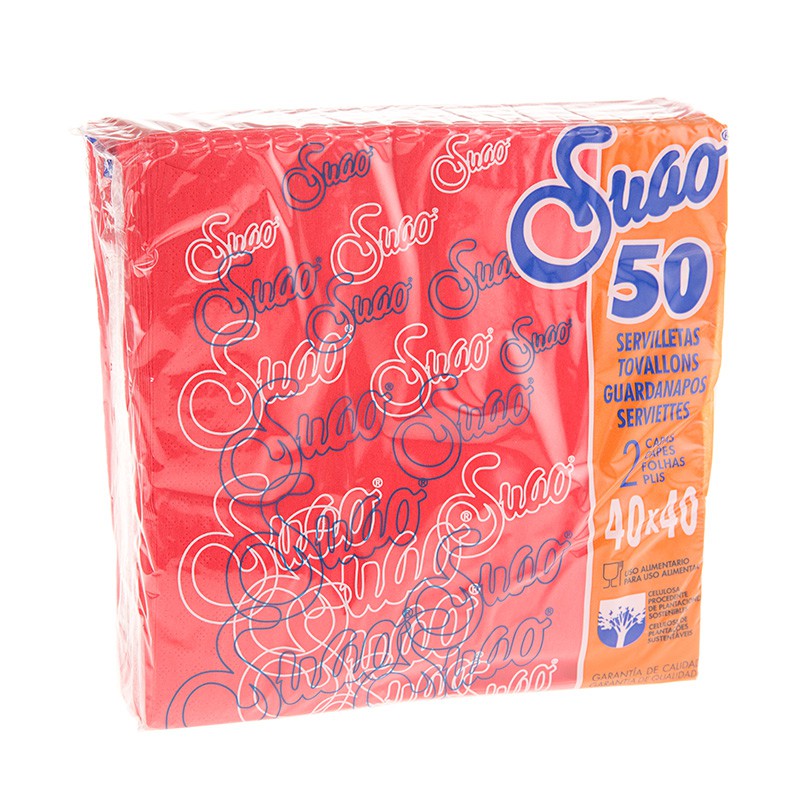SERVILLETA ROJA 2/C 40x40
