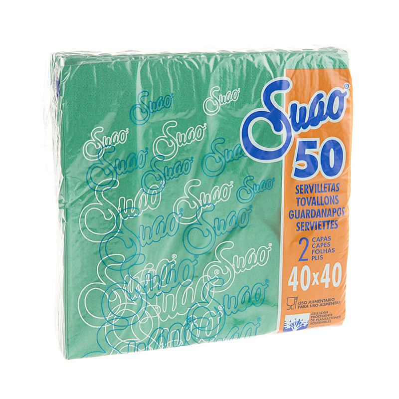 SERVILLETA SUAO VERDE 40x40 2 CAPAS