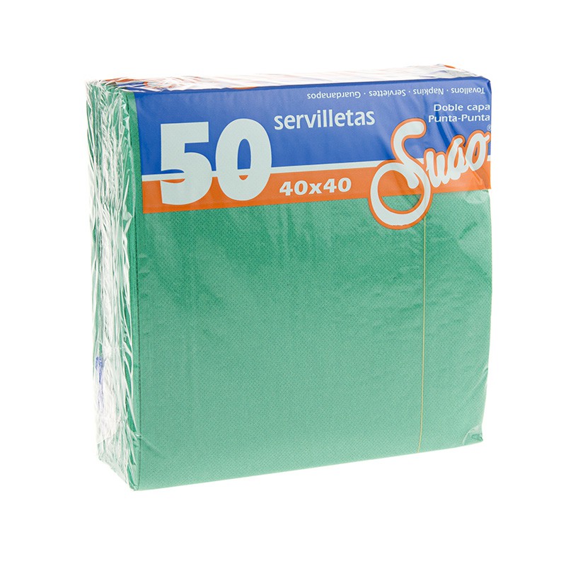 SERVILLETA VERDE 40x40 PUNTA PUNTA