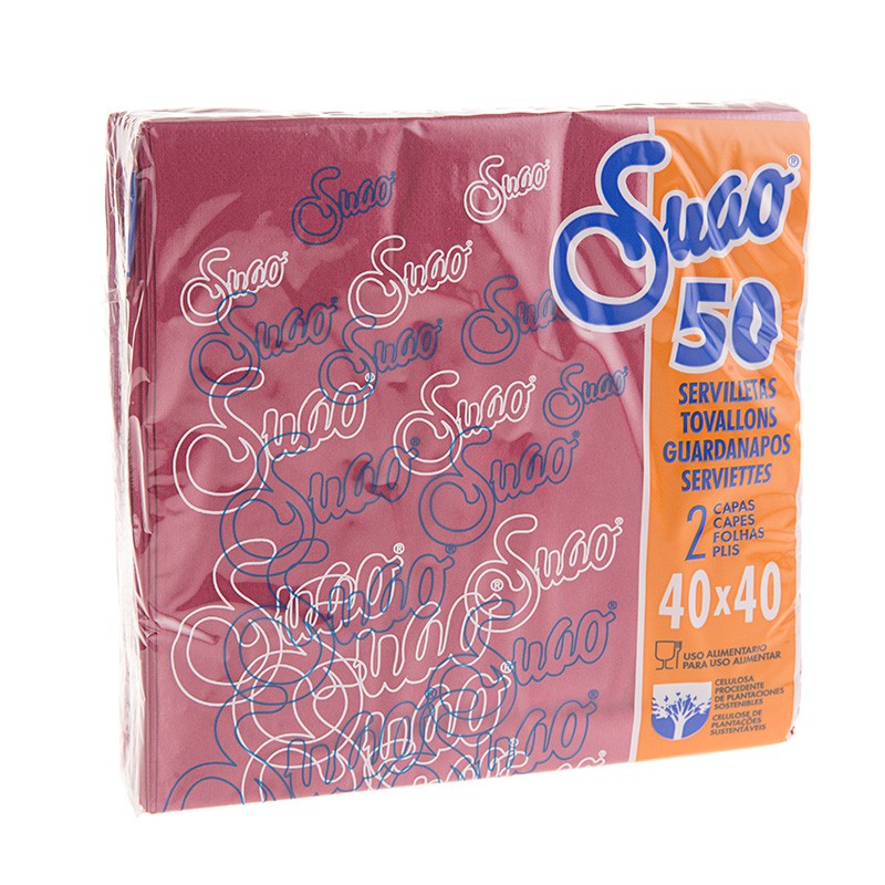 SERVILLETA SUAO BURDEOS 40x40 2 CAPAS