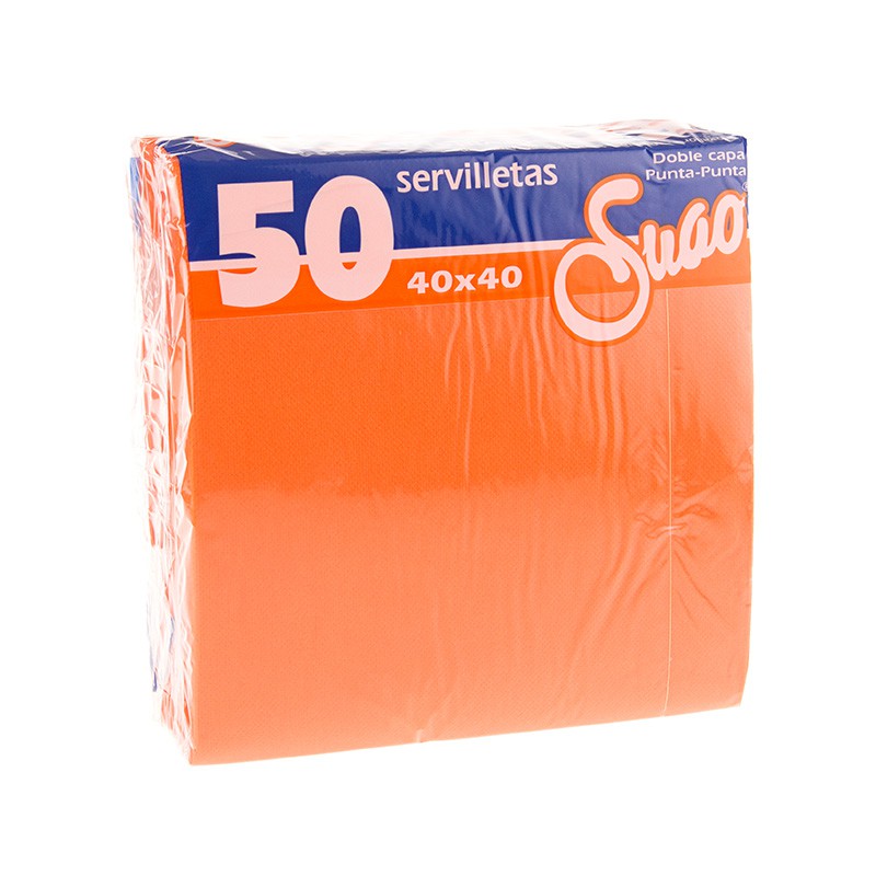 SERVILLETA NARANJA 40x40 PUNTA PUNTA