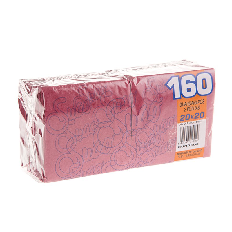 SERVILLETA SUAO BURDEOS 20x20 2 CAPAS