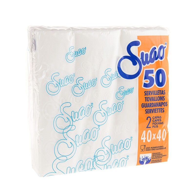 SERVILLETA BLANCA 40x40 2/C