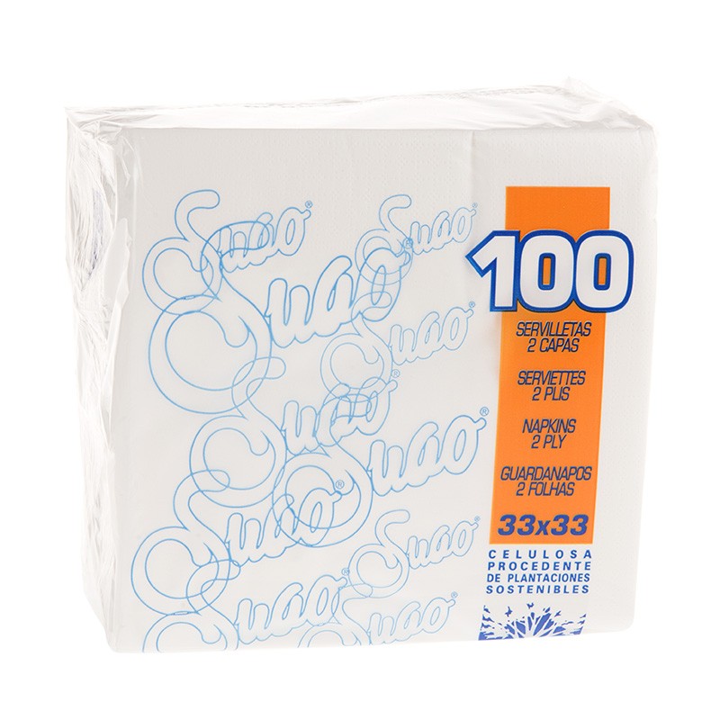 SERVILLETA BLANCA 33x33 2/C