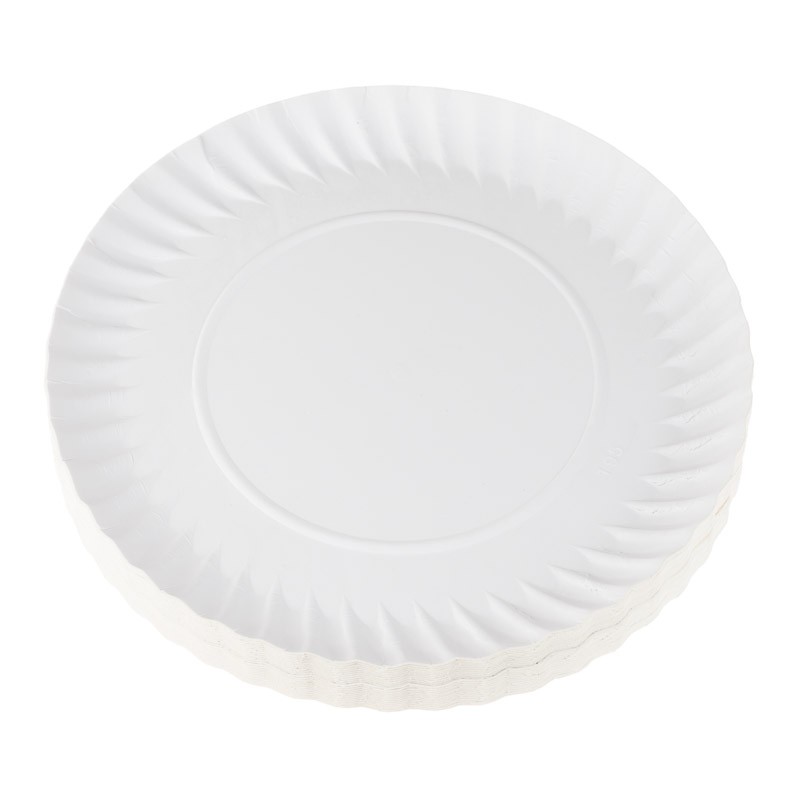 BANDEJA DE CARTÓN REDONDA BLANCO 20 CM.