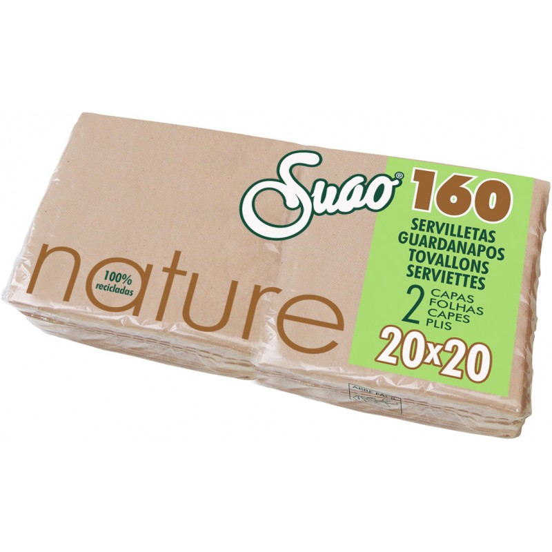 SERVILLETA SUAO 20x20 2 CAPAS NATURE